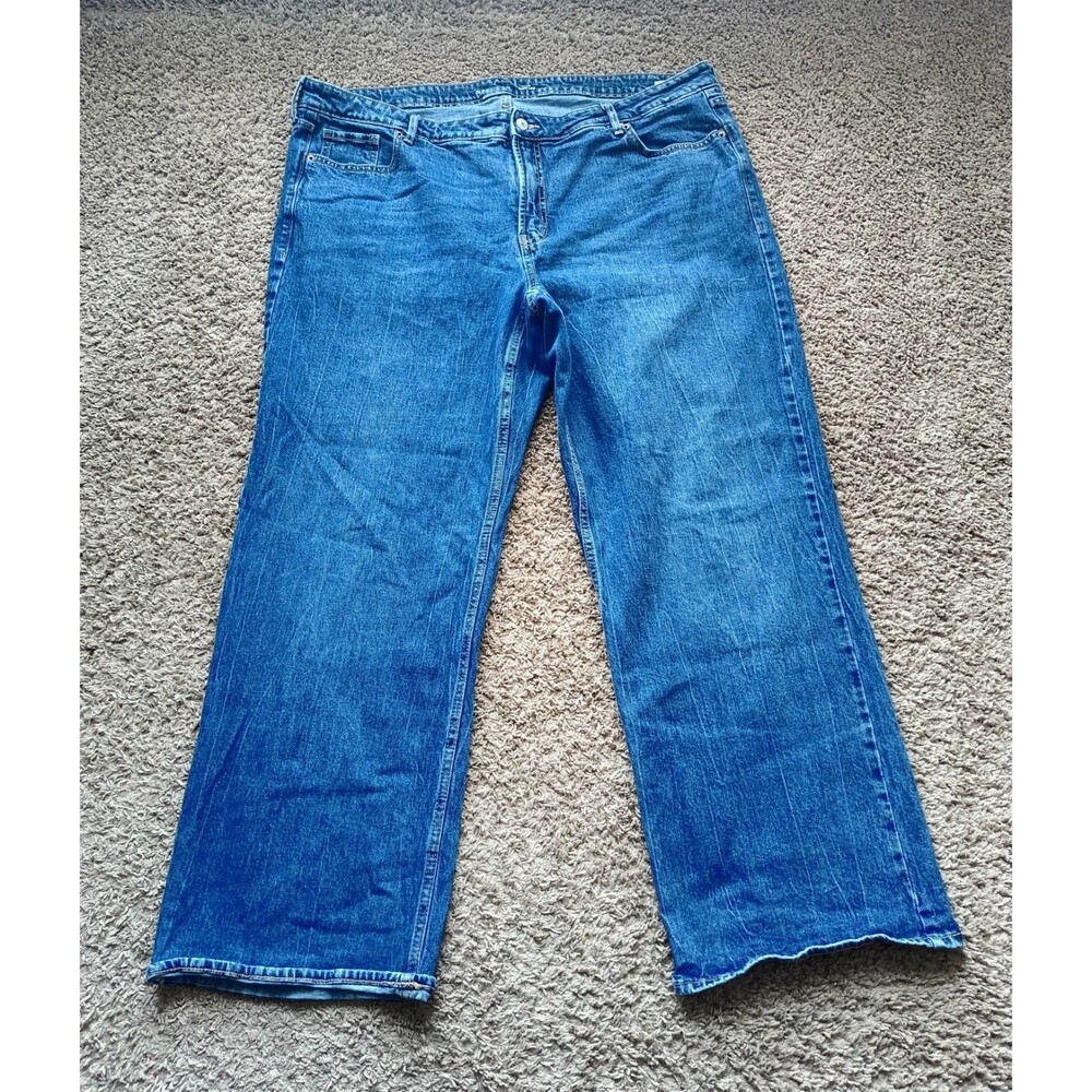 Old Navy Wide Leg Jeans Womens Size 22 Mid Rise Denim Blue